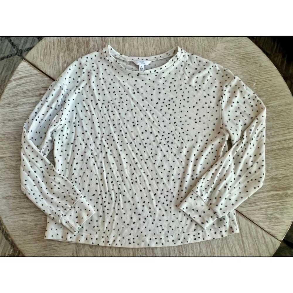 Time And Tru Crewneck Sweater M (8-10) Polka Dot Hacci